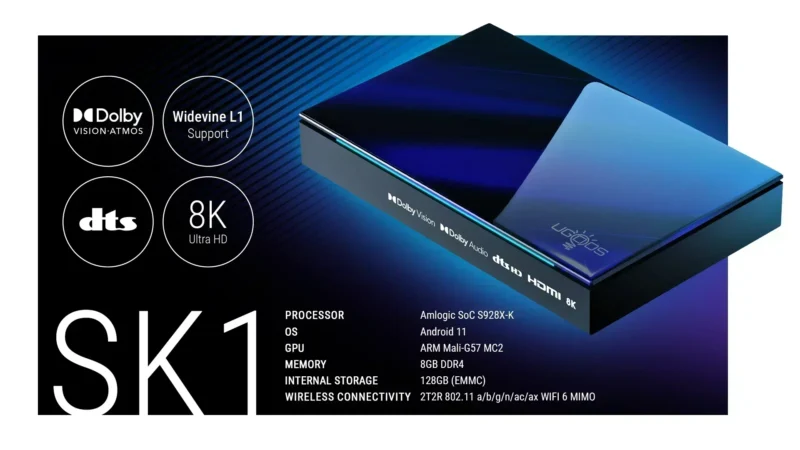 Ugoos SK1 Smart TV Box Android 11 Amlogic S928X-K 8GB 128GB Wifi 6 BT5.2 1000M décodeur Dolby Widevine L1 DTS Support – Image 2
